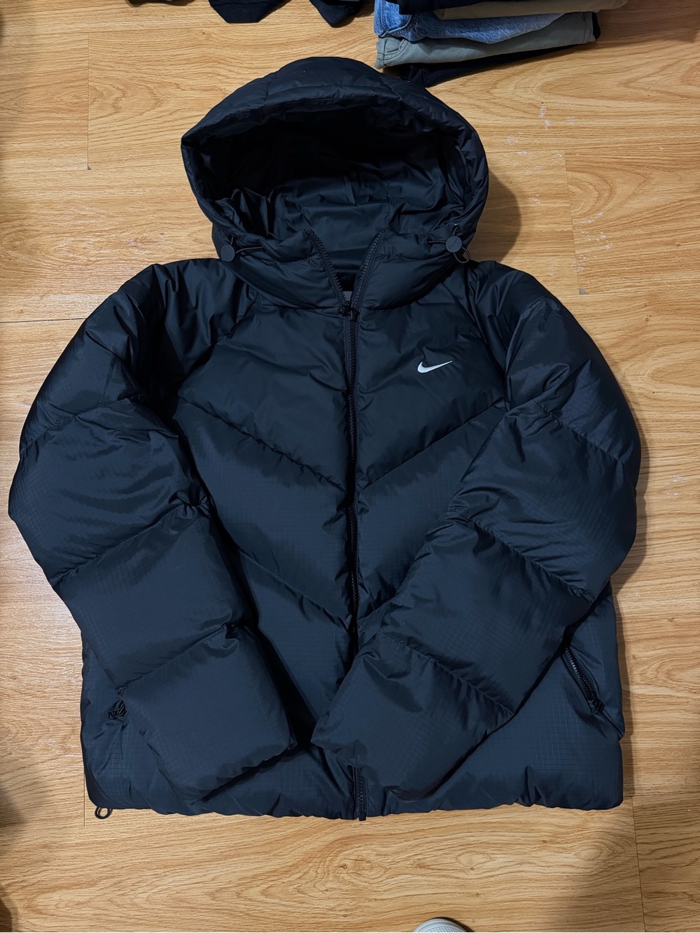 Nike Women's Black Hooded Puffer Jacket